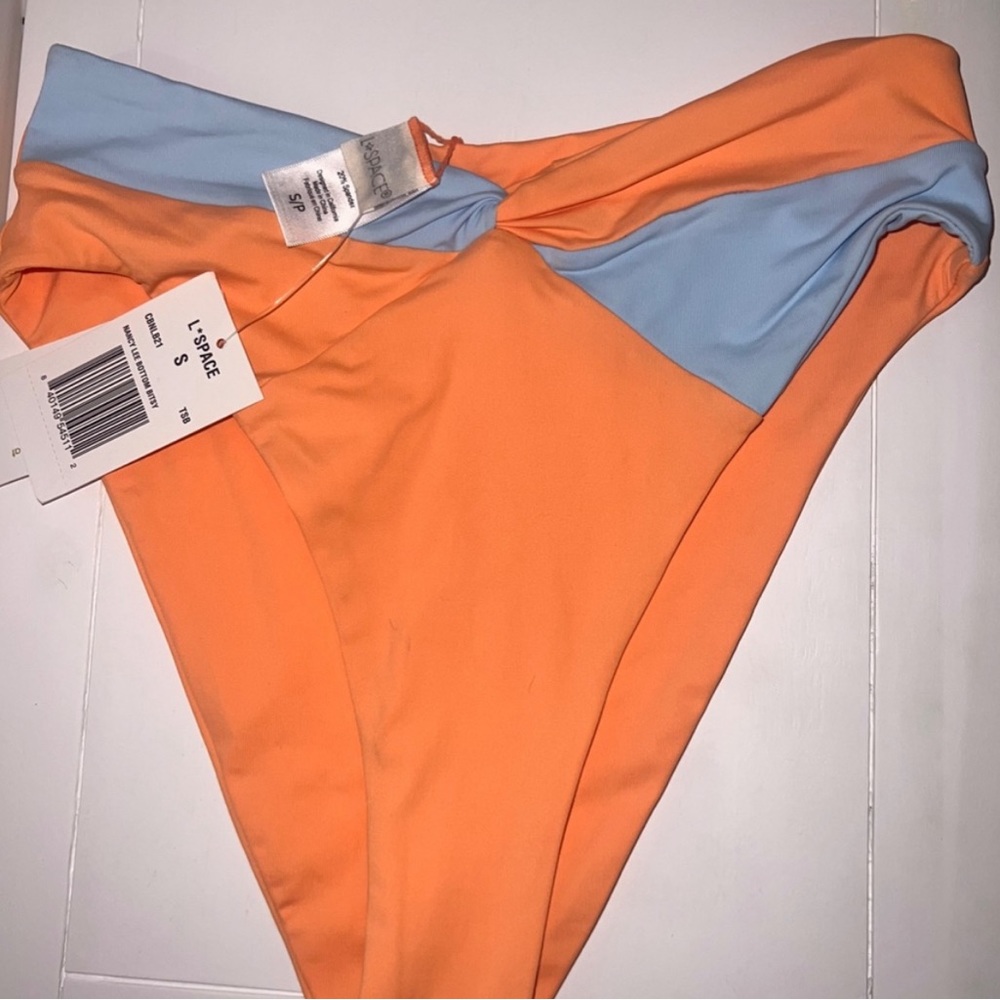 L*Space Nancy Lee Bikini Bottom Tangy/Blue Sky SMALL